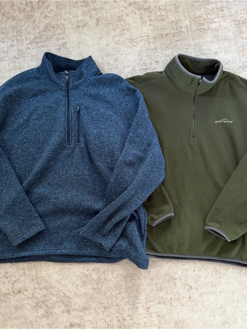 Eddie Bauer Men's 1/4 Zip Fleece Pullovers Size XL - Lot of 2